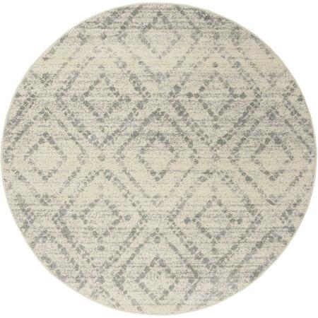 SAFAVIEH 10 x 10 ft. Adirondack Round Area Rug; Ivory & Light Blue ADR131T-10R